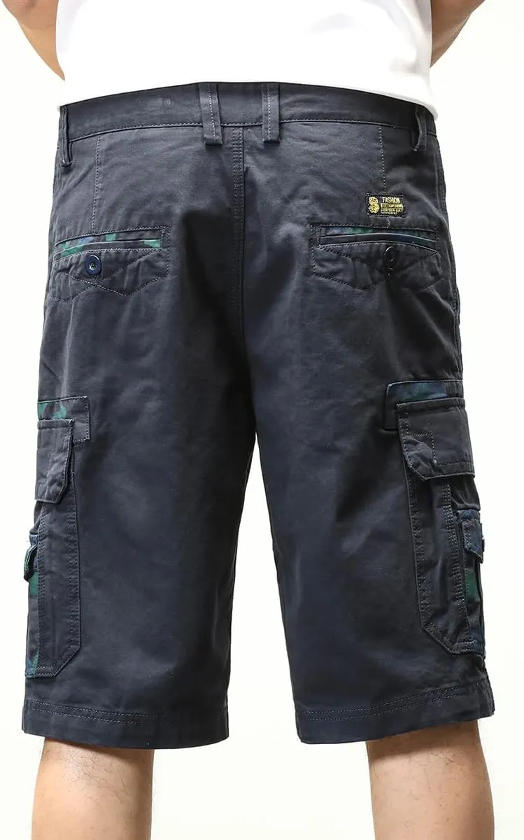 ND Men's Tactical Cargo Shorts Cotton Relaxed Fit Cargo Shorts with Pockets Camouflage Work Shorts for Men