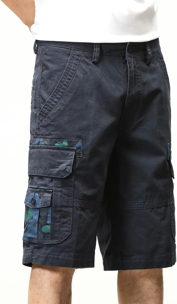 ND Men's Tactical Cargo Shorts Cotton Relaxed Fit Cargo Shorts with Pockets Camouflage Work Shorts for Men