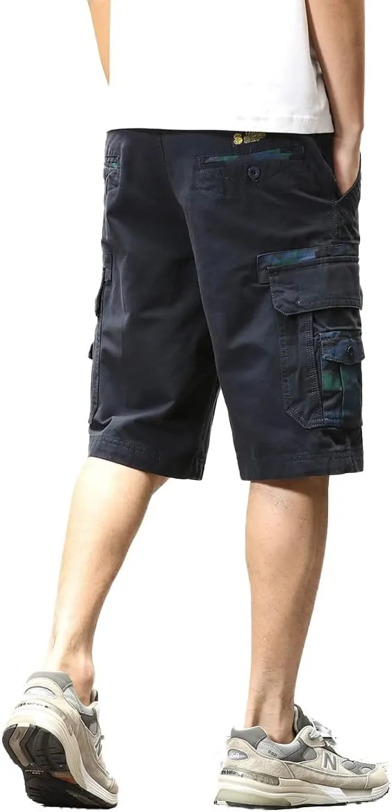 ND Men's Tactical Cargo Shorts Cotton Relaxed Fit Cargo Shorts with Pockets Camouflage Work Shorts for Men