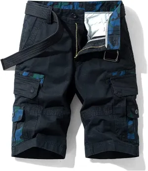 ND Men's Tactical Cargo Shorts Cotton Relaxed Fit Cargo Shorts with Pockets Camouflage Work Shorts for Men