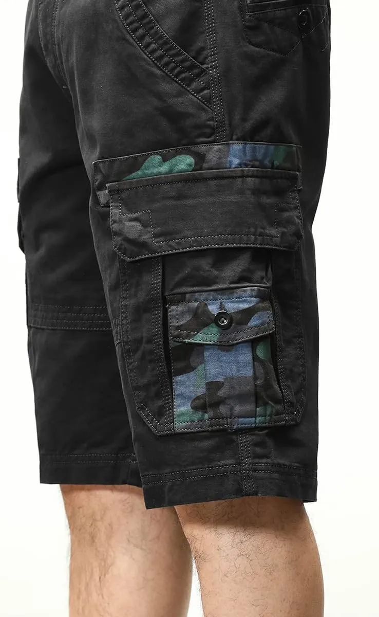 ND Men's Tactical Cargo Shorts Cotton Relaxed Fit Cargo Shorts with Pockets Camouflage Work Shorts for Men