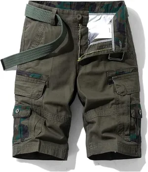 ND Men's Tactical Cargo Shorts Cotton Relaxed Fit Cargo Shorts with Pockets Camouflage Work Shorts for Men