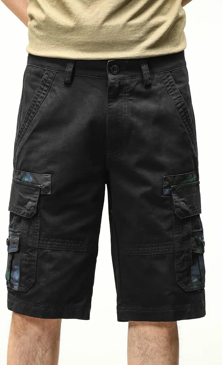 ND Men's Tactical Cargo Shorts Cotton Relaxed Fit Cargo Shorts with Pockets Camouflage Work Shorts for Men
