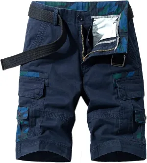 ND Men's Tactical Cargo Shorts Cotton Relaxed Fit Cargo Shorts with Pockets Camouflage Work Shorts for Men