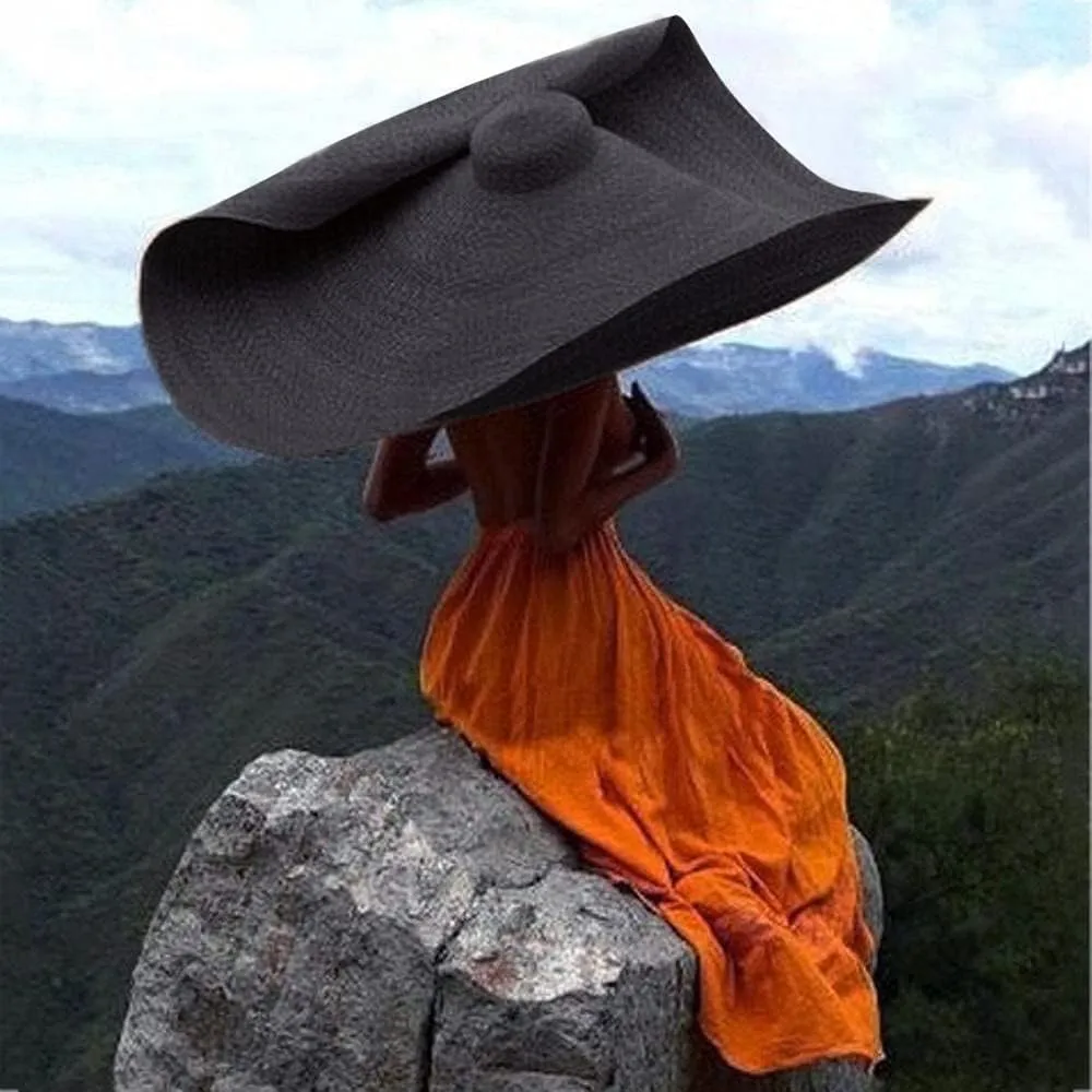 Oversized Beach Sun Hat for Women Foldable Large Wide Brim Hats Packable Roll up Floppy Cap Summer UV Protection Hat