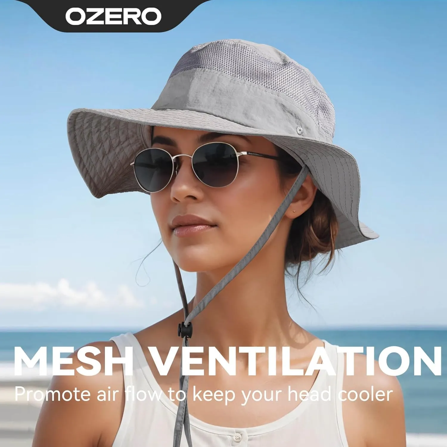 OZERO Boonie Sun Protection Hat: Breathable Wide Brim Hats for Men Women - Lightweight Bucket Hat for Fishing Hiking Safari