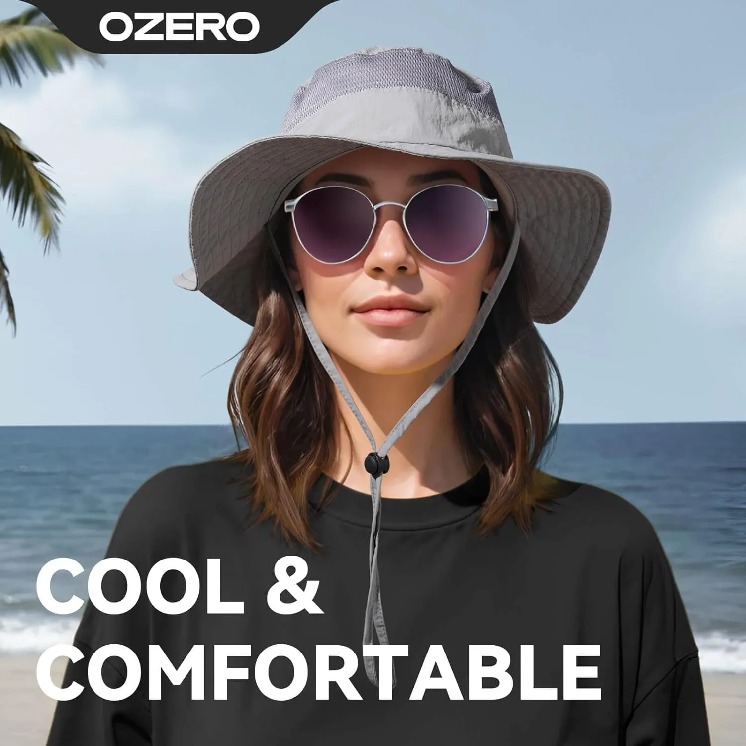 OZERO Boonie Sun Protection Hat: Breathable Wide Brim Hats for Men Women - Lightweight Bucket Hat for Fishing Hiking Safari