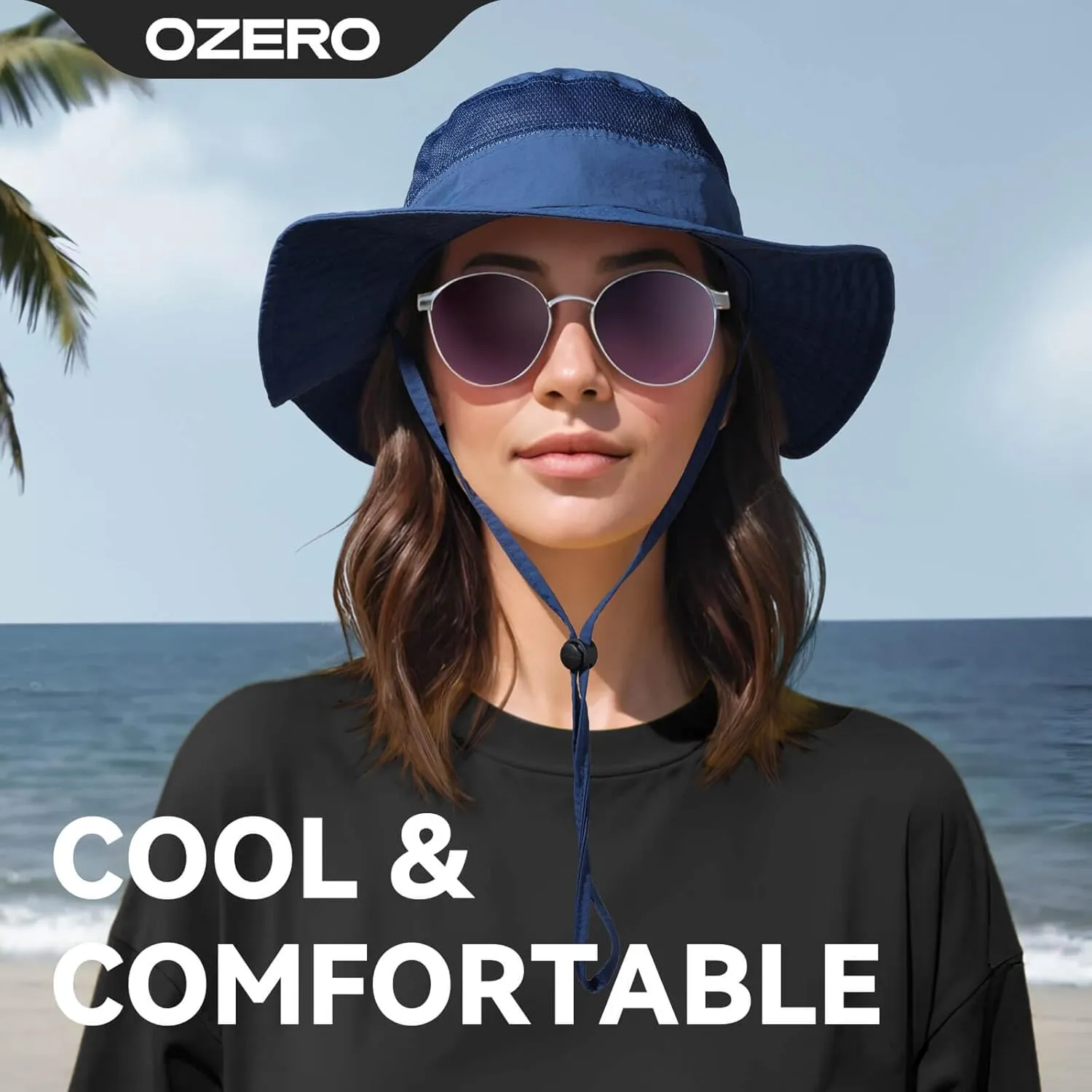 OZERO Boonie Sun Protection Hat: Breathable Wide Brim Hats for Men Women - Lightweight Bucket Hat for Fishing Hiking Safari