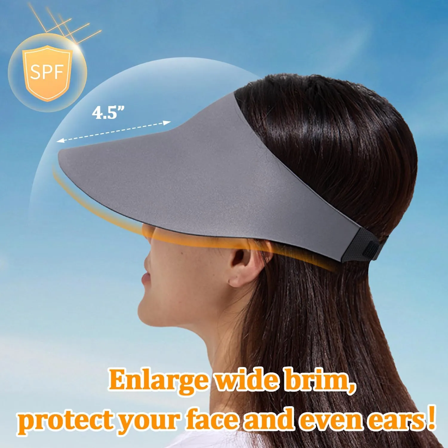 Peicees Wide Brim Hats for Women UPF50  Sun Visor with UV Protection for Summer s Golf Hiking Beach Travel Sports Foldable