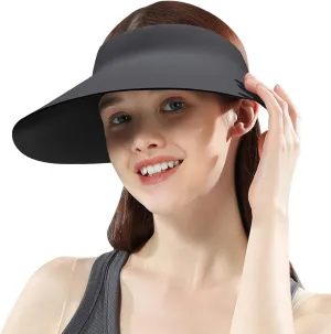 Peicees Wide Brim Hats for Women UPF50  Sun Visor with UV Protection for Summer s Golf Hiking Beach Travel Sports Foldable