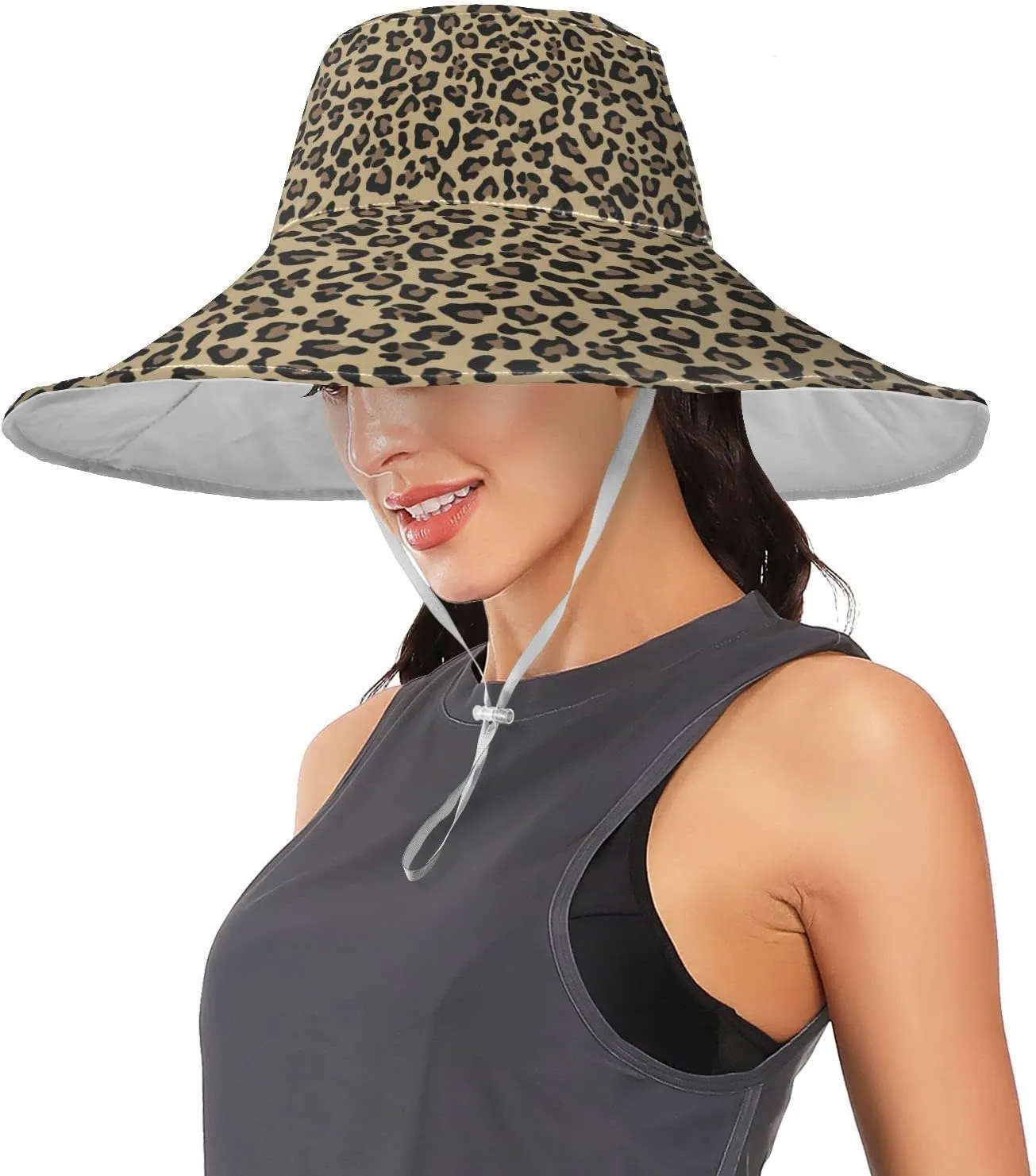 Pfrewn Women's Gardening Hat Wide Brim Sun Hats Waterproof Foldable UV Protection Hat for Garden