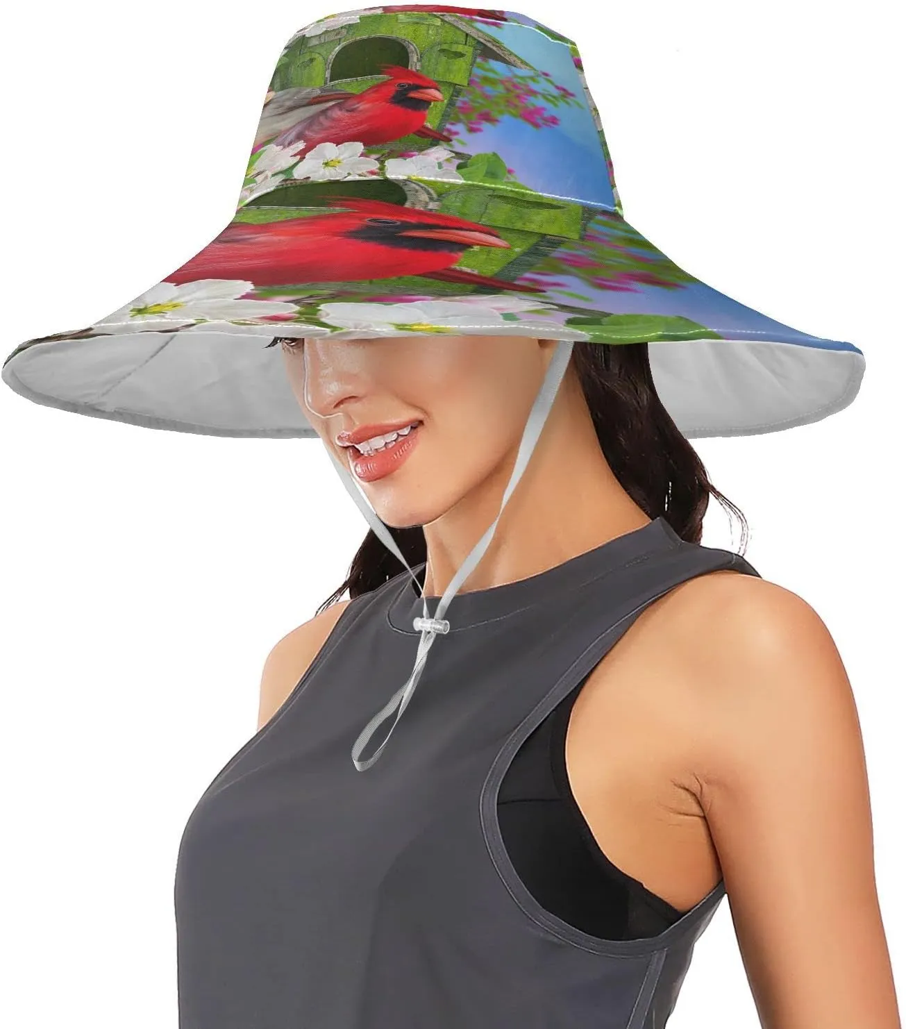 Pfrewn Women's Gardening Hat Wide Brim Sun Hats Waterproof Foldable UV Protection Hat for Garden
