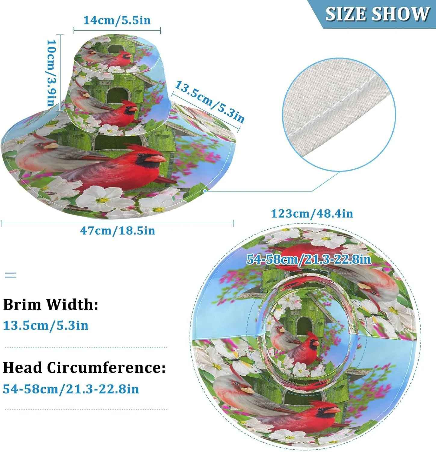 Pfrewn Women's Gardening Hat Wide Brim Sun Hats Waterproof Foldable UV Protection Hat for Garden