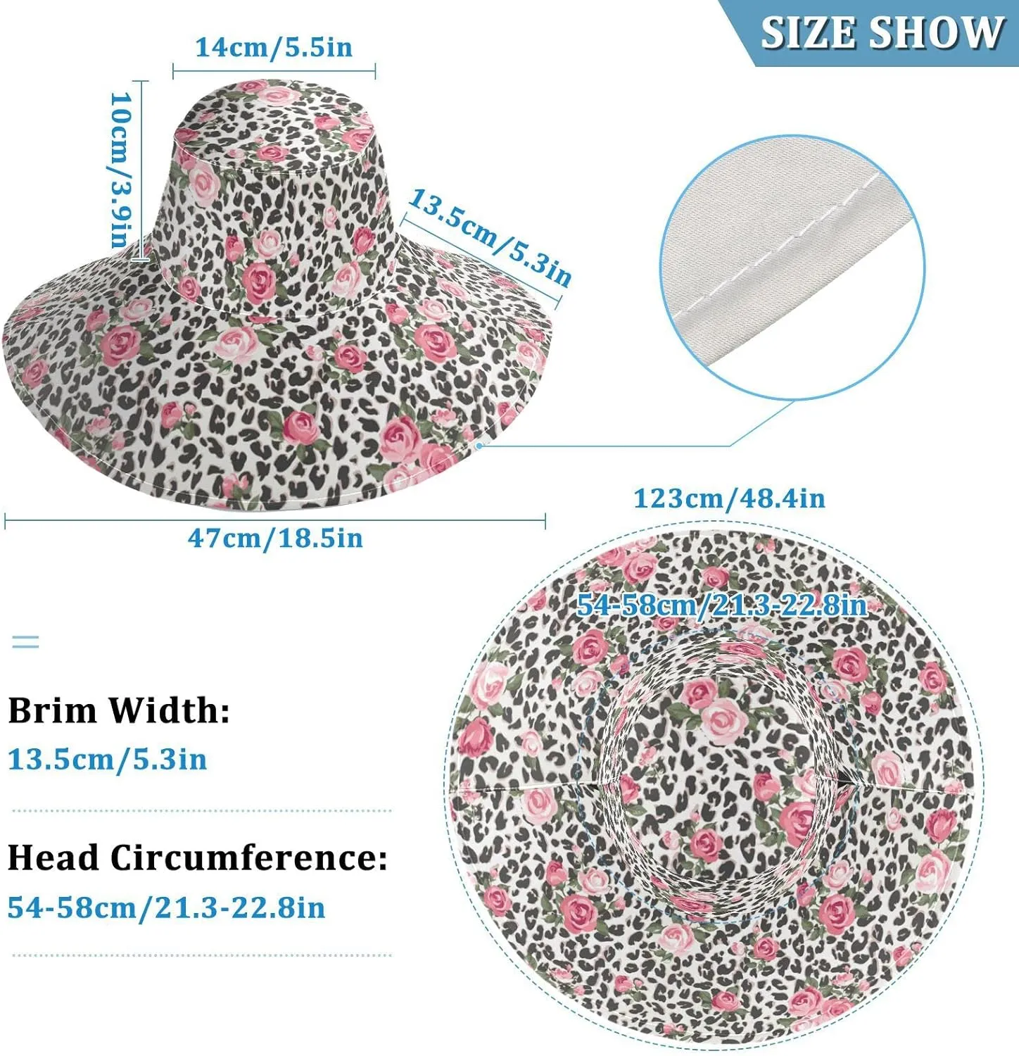 Pfrewn Women's Summer Wide Brim Sun Hats Waterproof Foldable Sun UV Protection Hat Gardening Hat for Garden