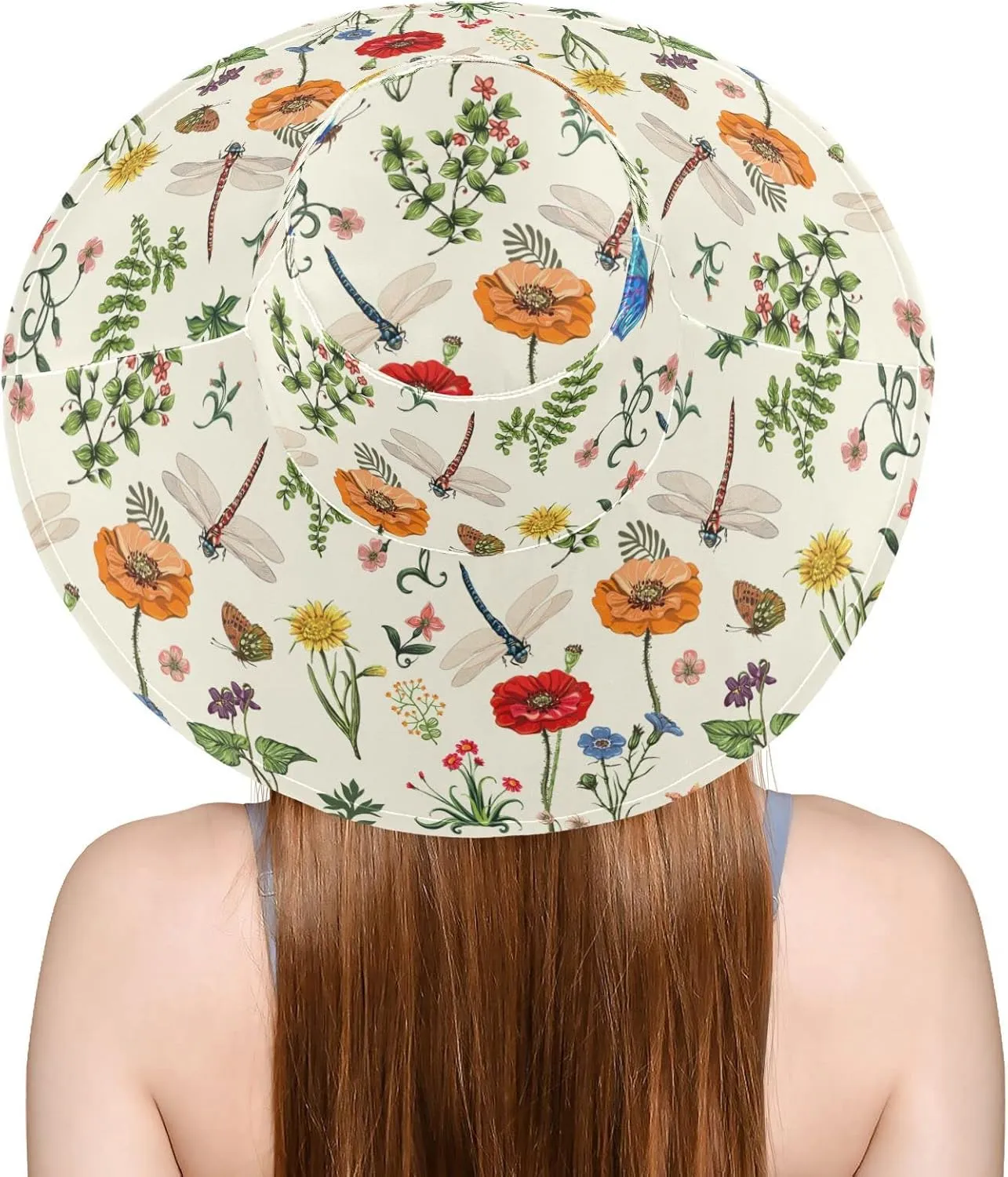 Pfrewn Women's Summer Wide Brim Sun Hats Waterproof Foldable Sun UV Protection Hat Gardening Hat for Garden