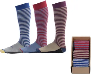 Pierre Henry Over the Calf Socks for Men (3 pairs) | Cotton Over the Calf Dress Socks | Long Socks Designed to Stay up 12  hr