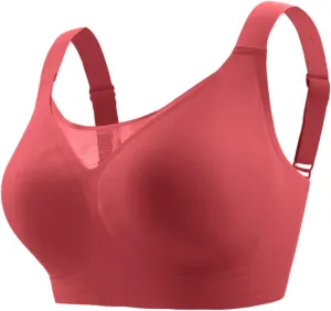 Plunge V Mesh Push up Bras for Women No Underwire Wireless Bras Full Coverage Bralette Seamless T Shirt Everyday Bra