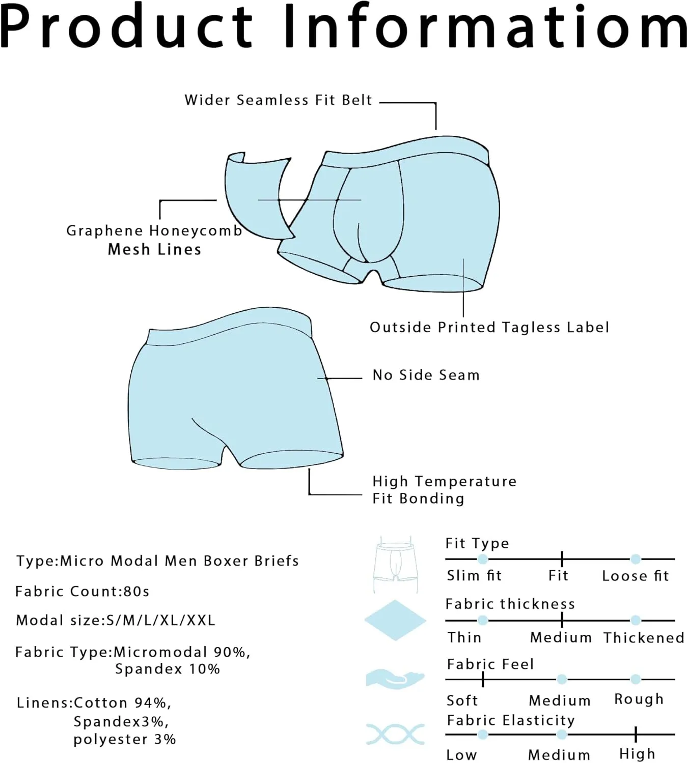 Premium Men's Naked Feeling Air Micro Modal Boxer Briefs - Softer Than Cotton-Athleisure Mens Underwear Trunks