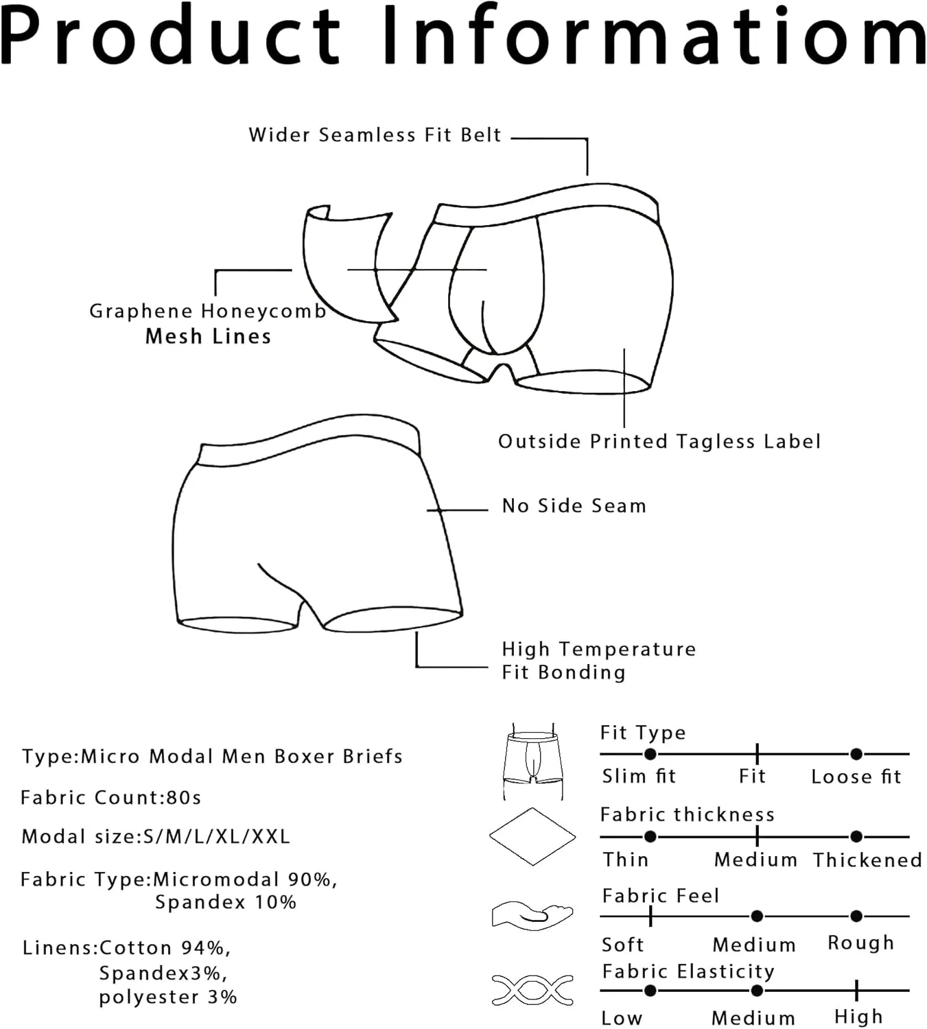 Premium Men's Naked Feeling Air Micro Modal Boxer Briefs - Softer Than Cotton-Athleisure Mens Underwear Trunks