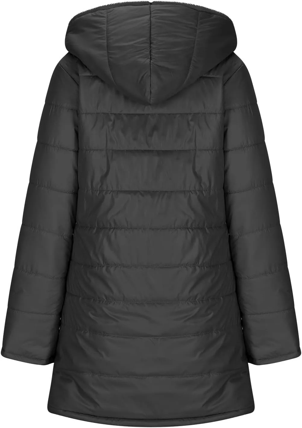 Puffer Jacket Womens Fleece Lined Thicken Parka Solid Cotton Comfy Down Jackets 2024 Winter Fashion Casual Loose Coats