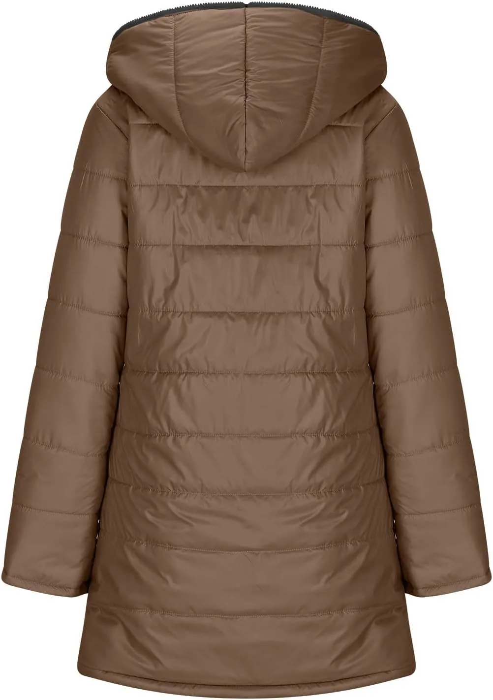 Puffer Jacket Womens Tops Mid Length Sherpa Lined Quilted Parkas Thicken Lightweight Hoodies Coats Windproof Outerwear