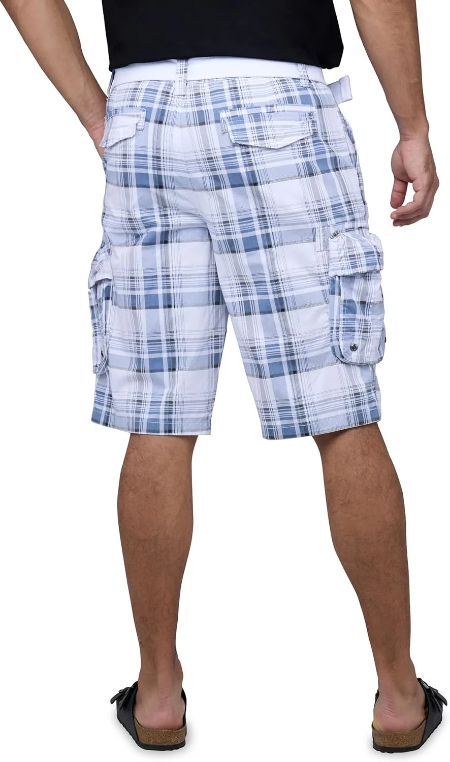 RAW X Mens Belted Cargo Shorts, Relaxed Fit Casual Knee Length Cargo Shorts for Men (Big and Tall Shorts for Men)