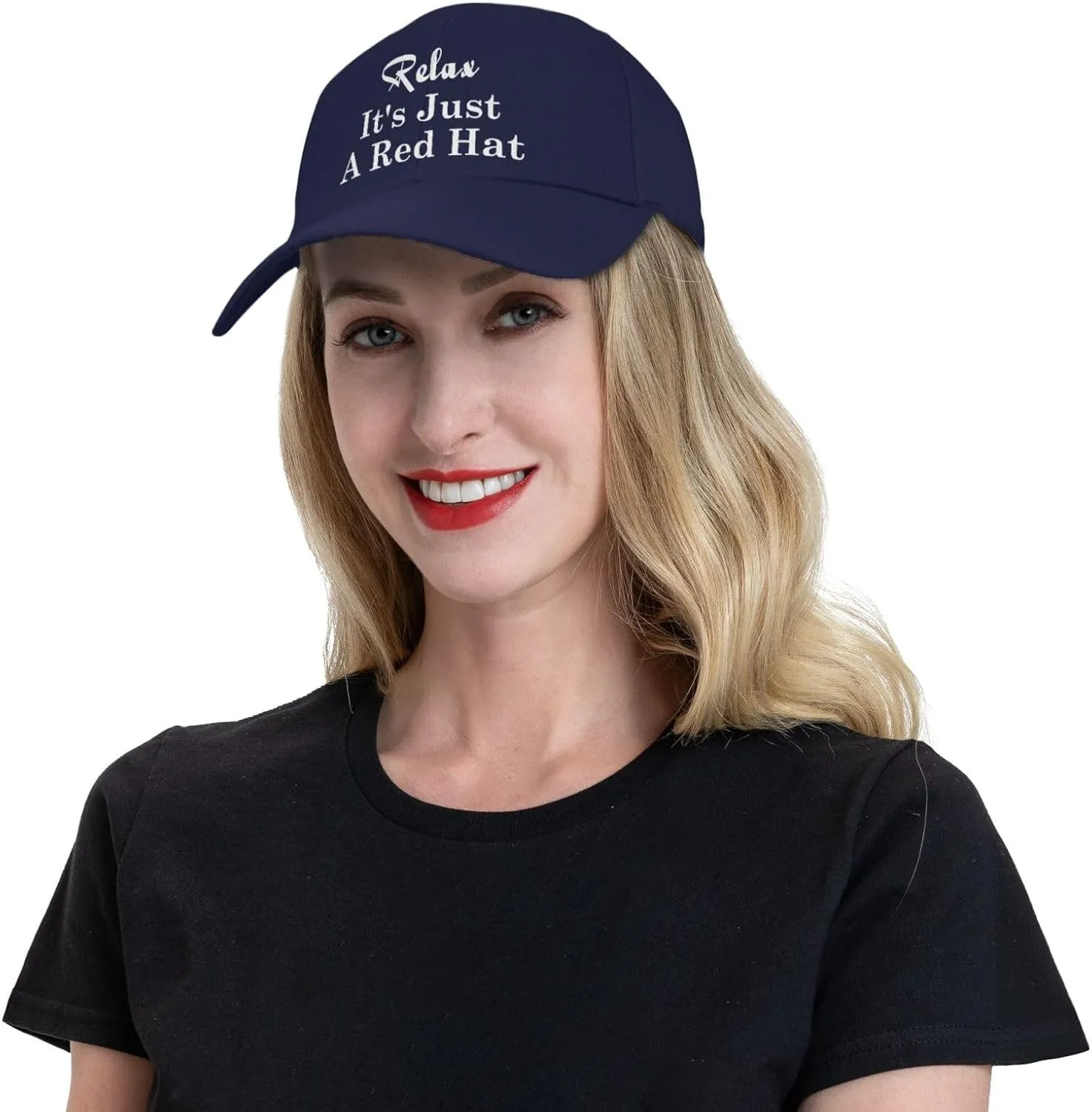 Relax It's Just A Red Hat Curved Brim Baseball Caps Unisex Trucker Hat
