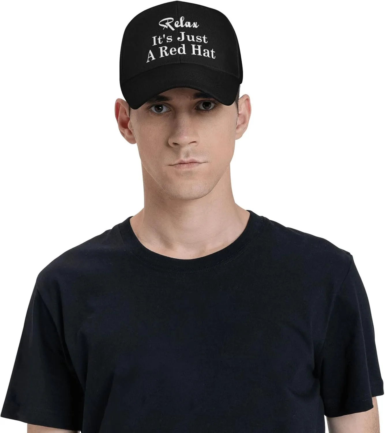 Relax It's Just A Red Hat Curved Brim Baseball Caps Unisex Trucker Hat