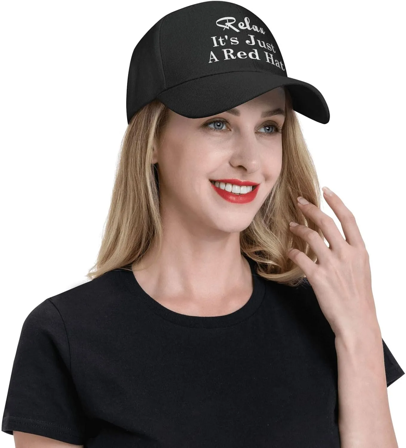 Relax It's Just A Red Hat Curved Brim Baseball Caps Unisex Trucker Hat