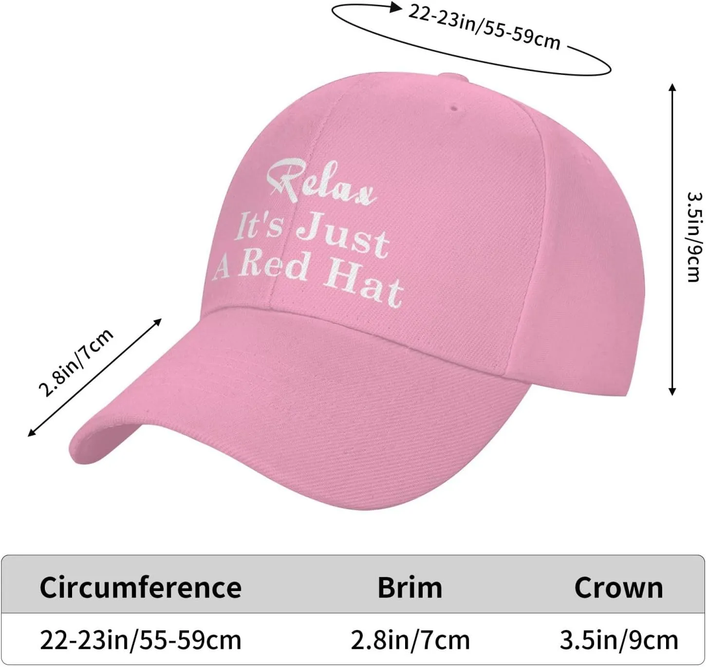 Relax It's Just A Red Hat Curved Brim Baseball Caps Unisex Trucker Hat