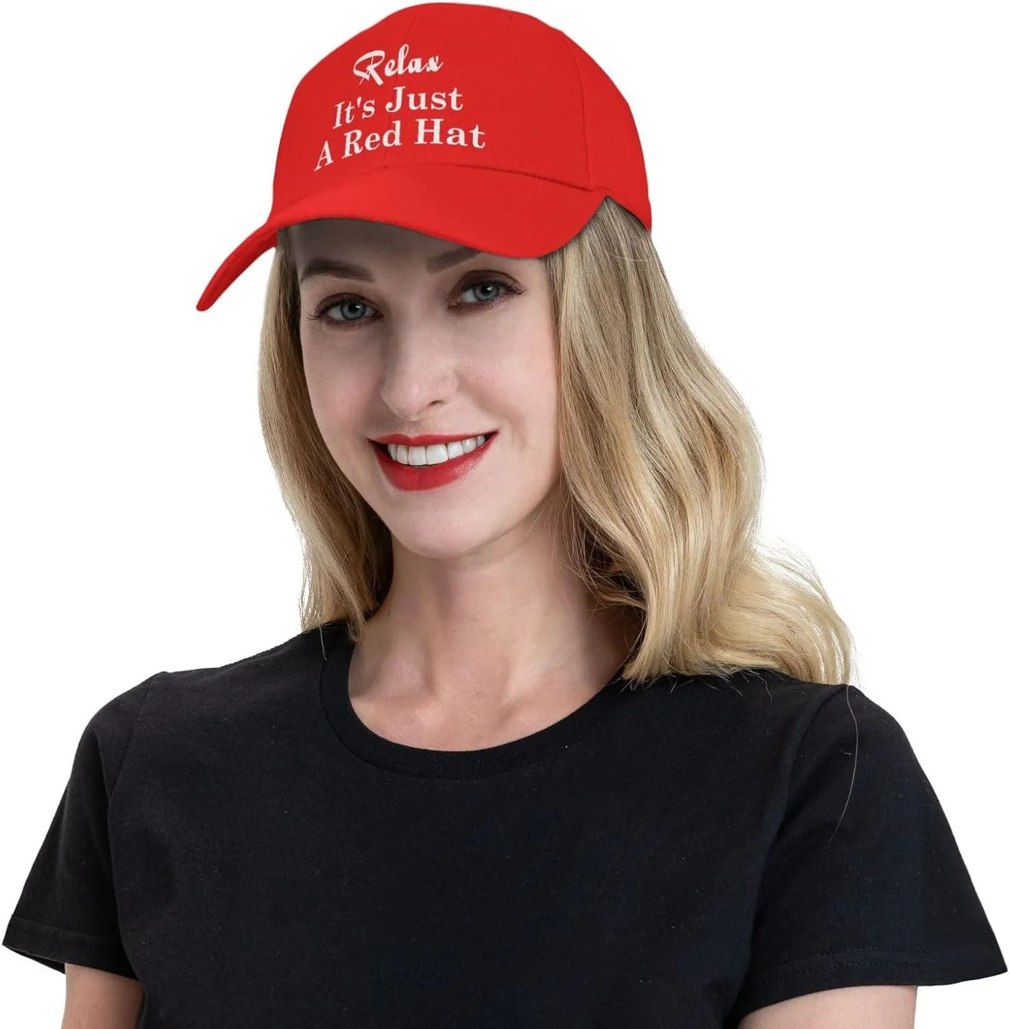 Relax It's Just A Red Hat Curved Brim Baseball Caps Unisex Trucker Hat