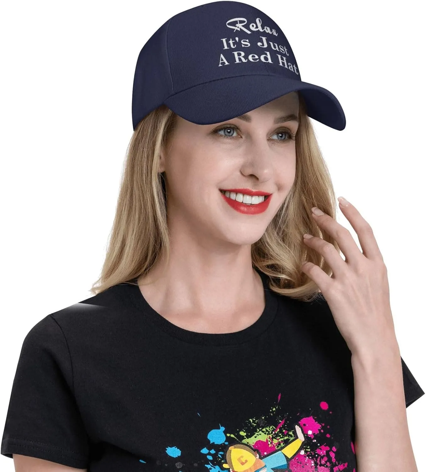 Relax It's Just A Red Hat Curved Brim Baseball Caps Unisex Trucker Hat