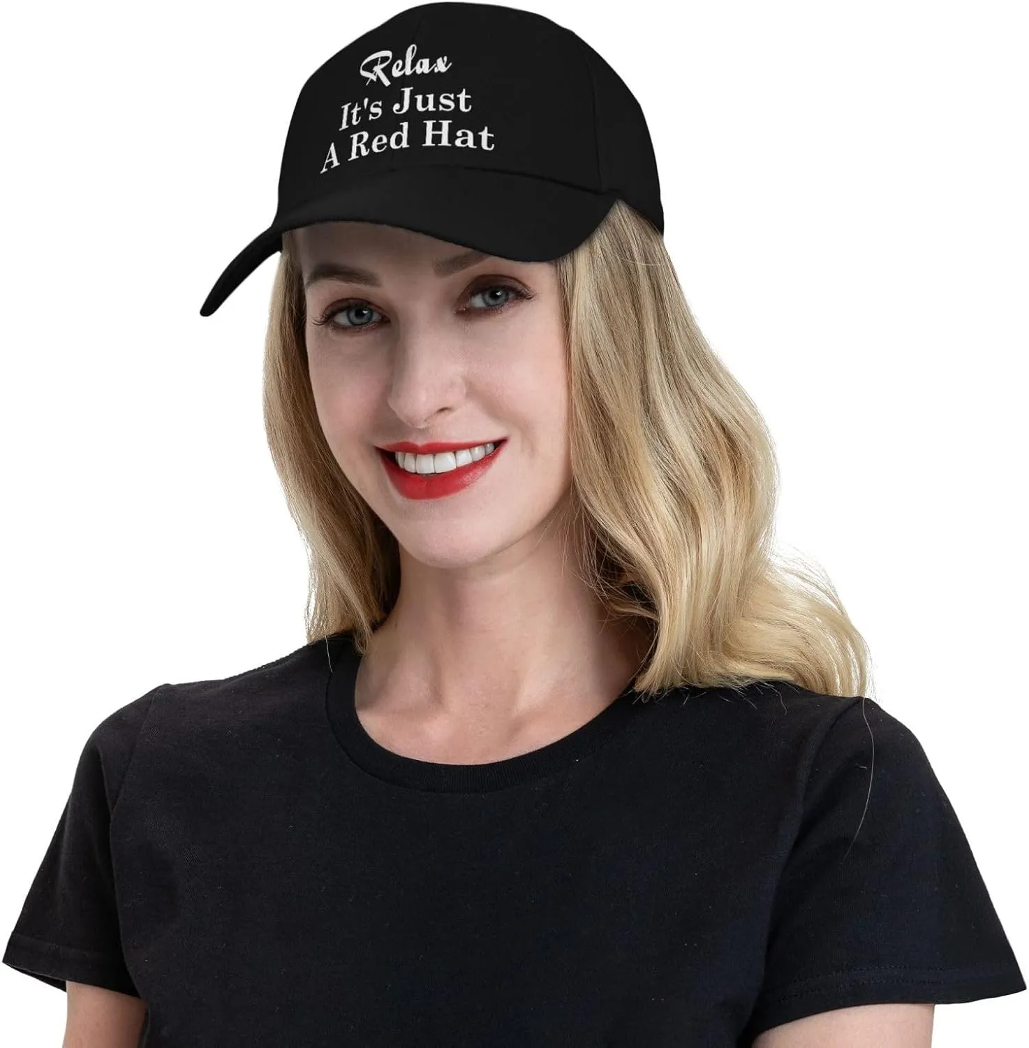 Relax It's Just A Red Hat Curved Brim Baseball Caps Unisex Trucker Hat