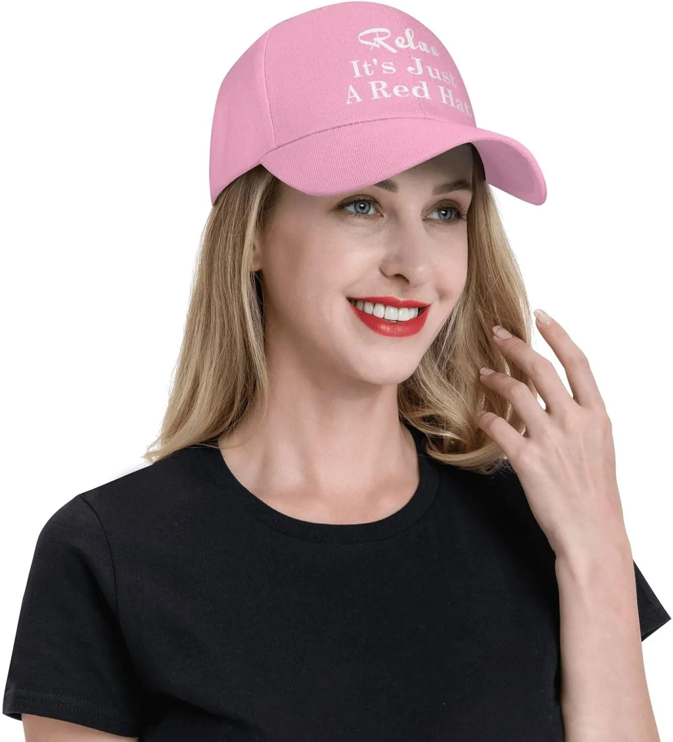 Relax It's Just A Red Hat Curved Brim Baseball Caps Unisex Trucker Hat