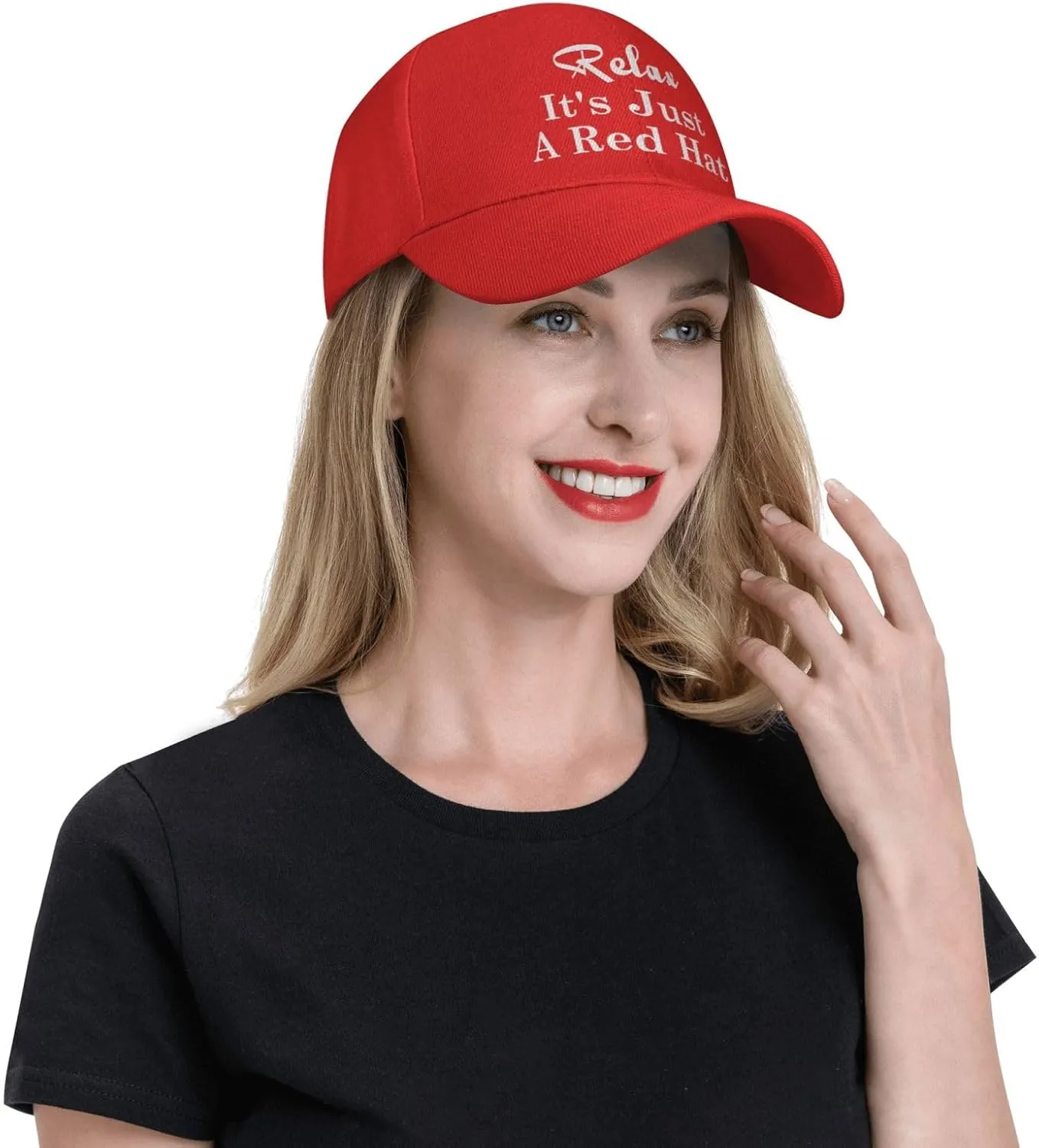 Relax It's Just A Red Hat Curved Brim Baseball Caps Unisex Trucker Hat