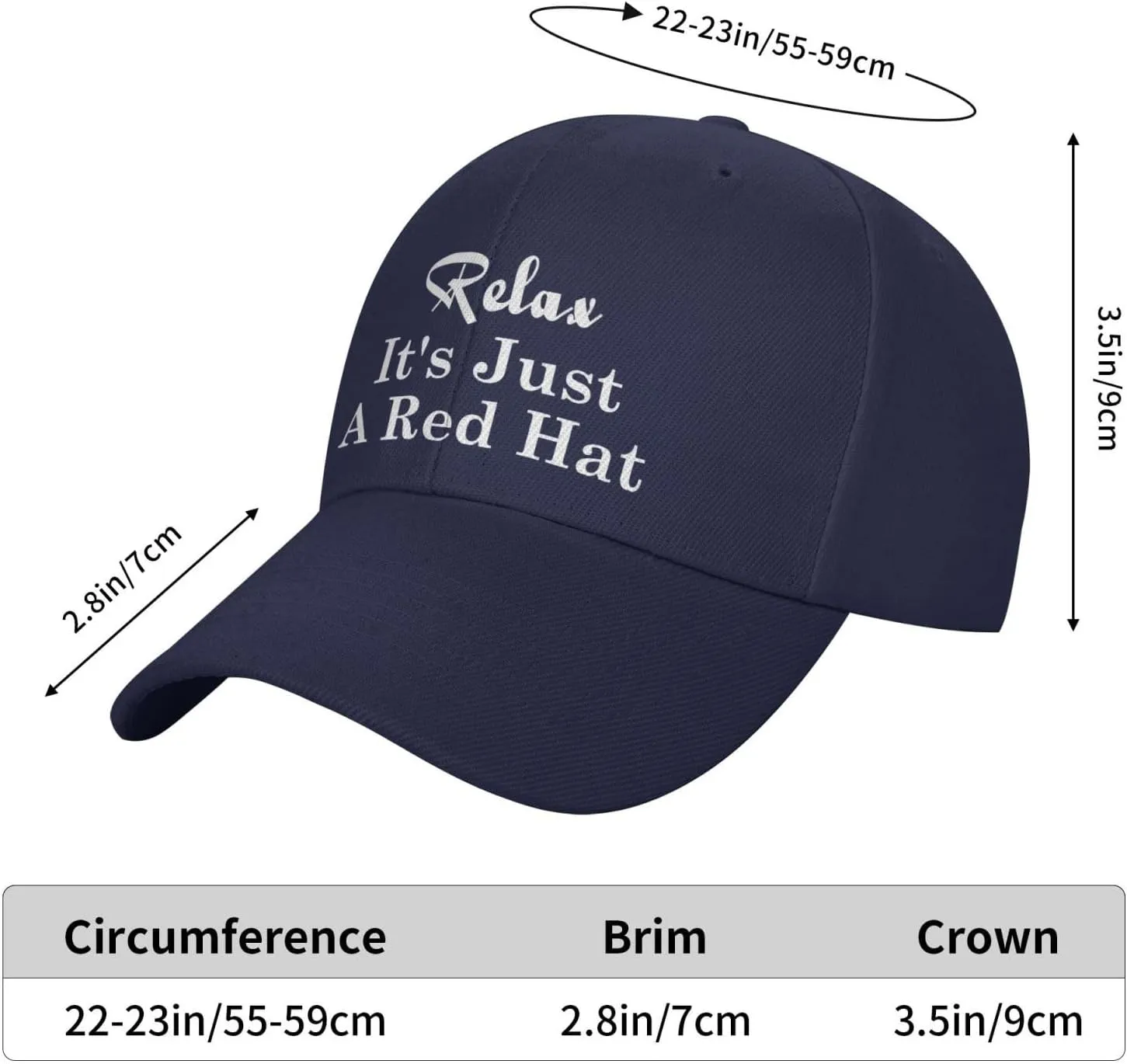 Relax It's Just A Red Hat Curved Brim Baseball Caps Unisex Trucker Hat