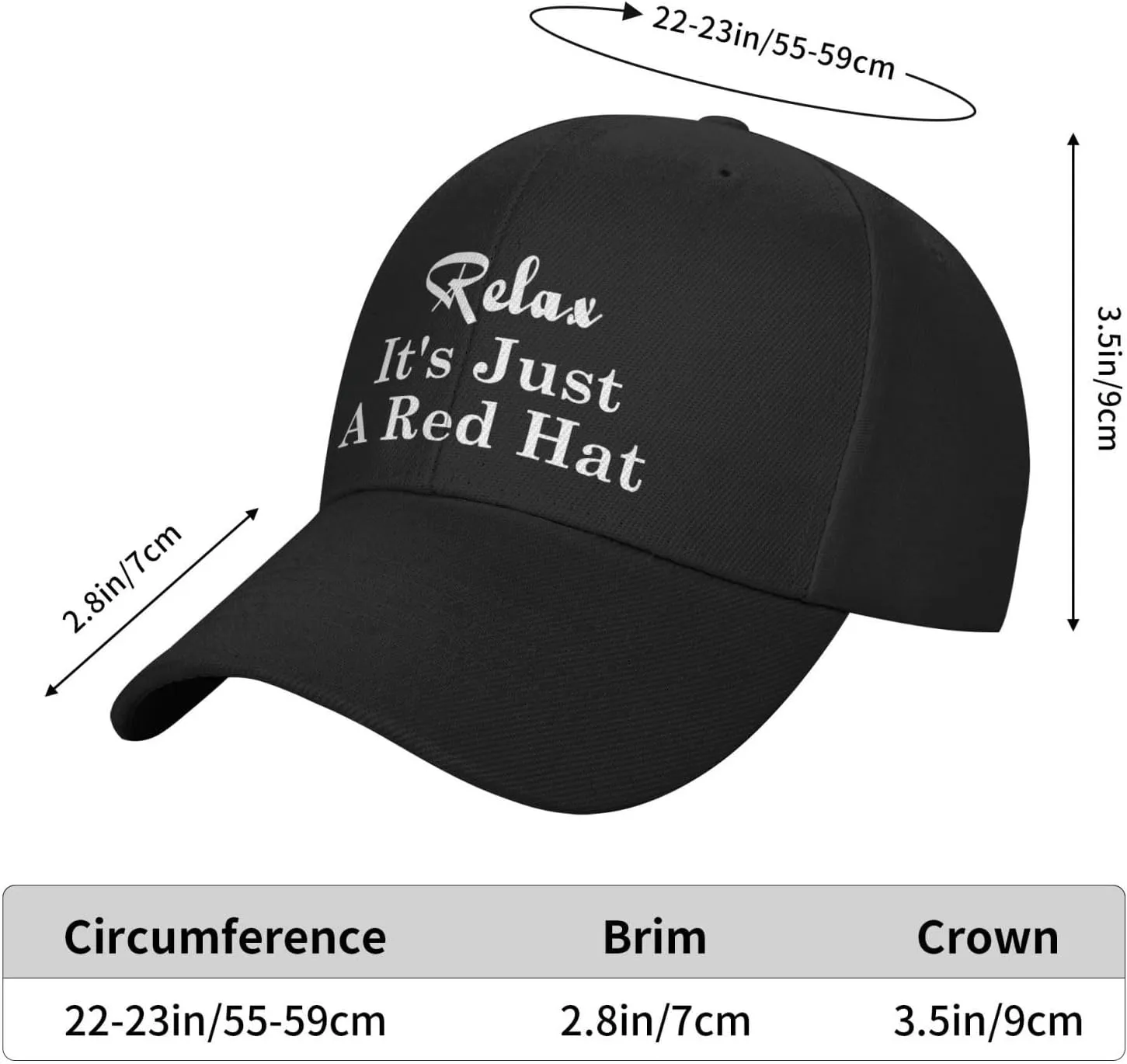 Relax It's Just A Red Hat Curved Brim Baseball Caps Unisex Trucker Hat