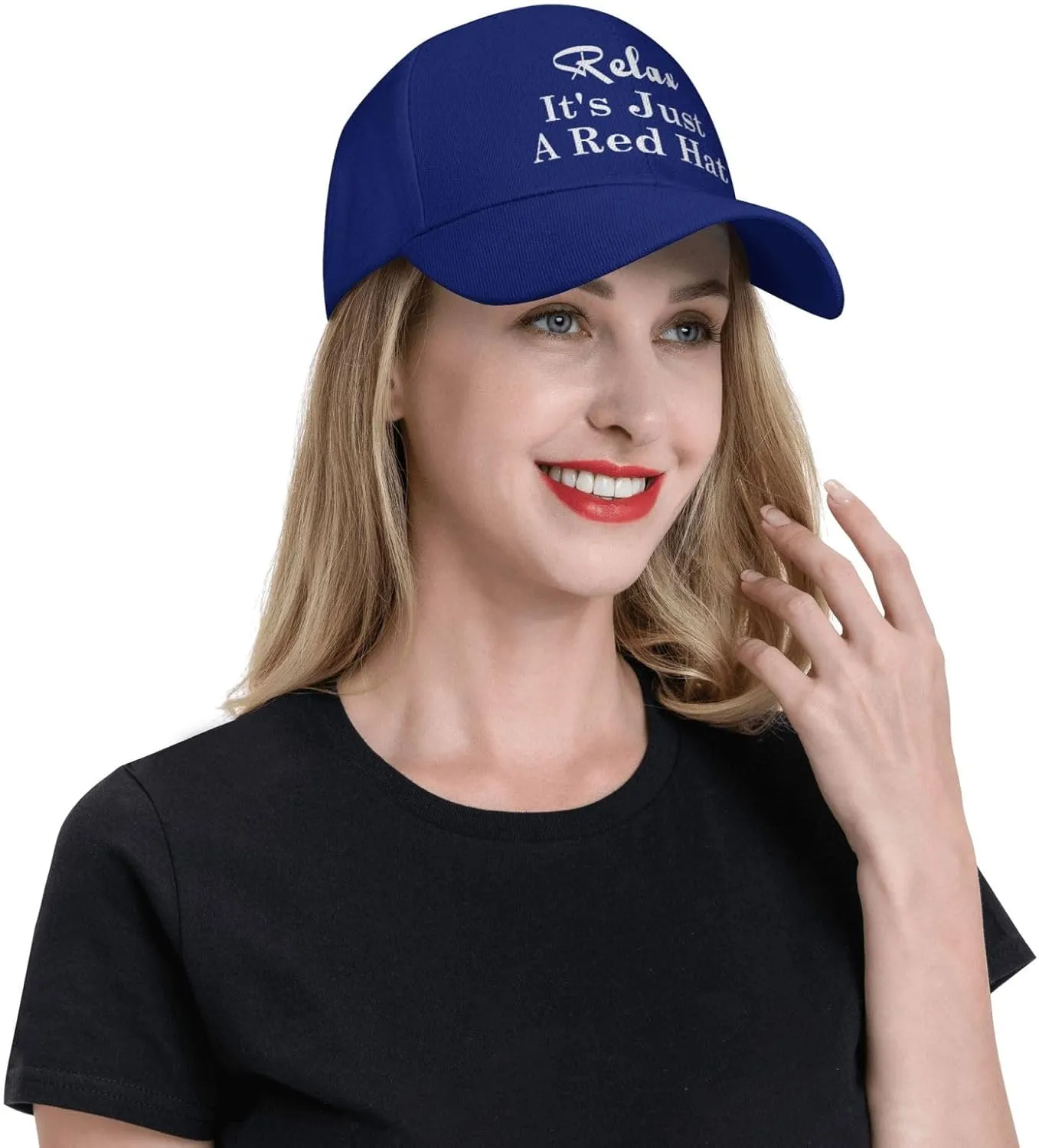 Relax It's Just A Red Hat Curved Brim Baseball Caps Unisex Trucker Hat