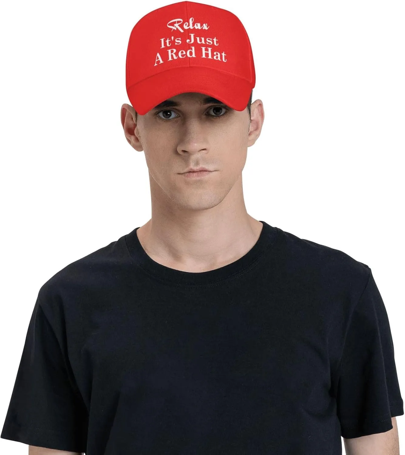 Relax It's Just A Red Hat Curved Brim Baseball Caps Unisex Trucker Hat