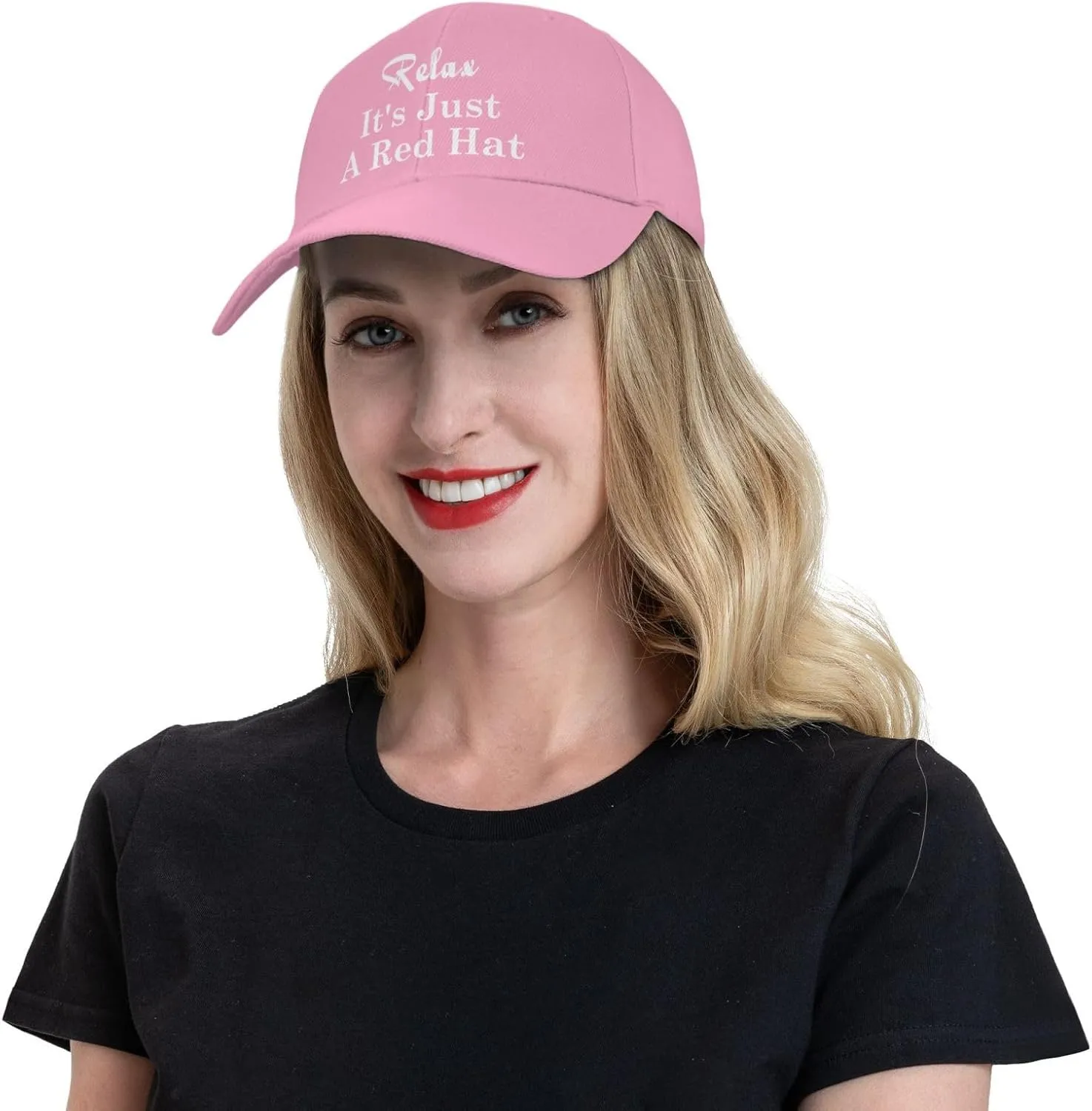 Relax It's Just A Red Hat Curved Brim Baseball Caps Unisex Trucker Hat