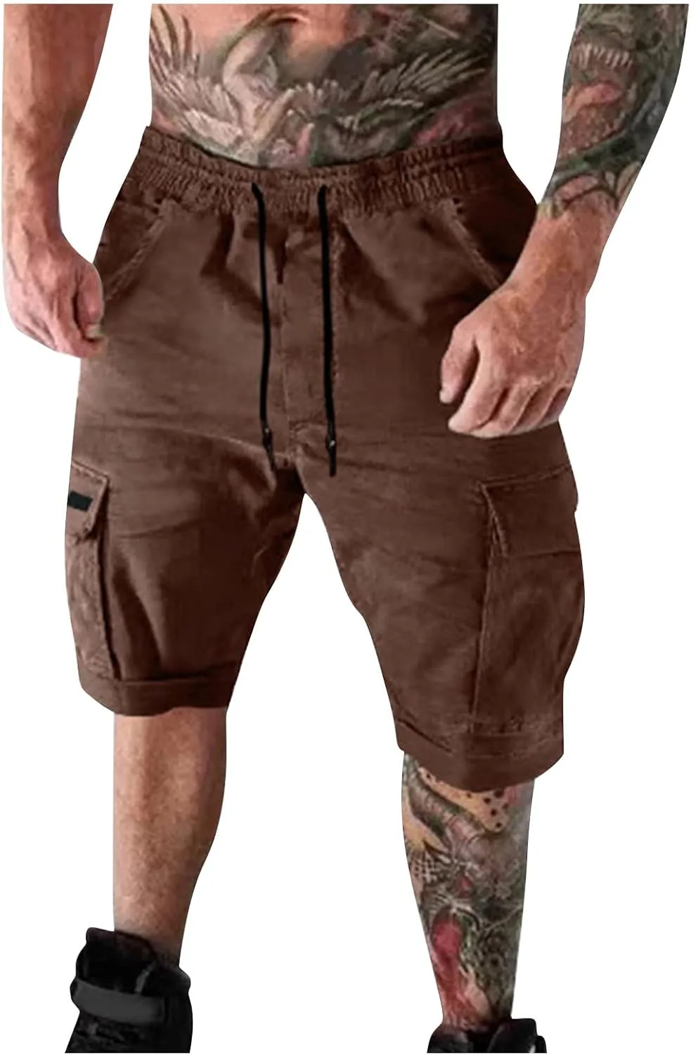RTRDE Men's Shorts Summer Casual Outdoors Patchwork Pockets Overalls Sport Tooling Shorts Pants Cargo for Men