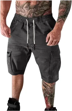 RTRDE Men's Shorts Summer Casual Outdoors Patchwork Pockets Overalls Sport Tooling Shorts Pants Cargo for Men