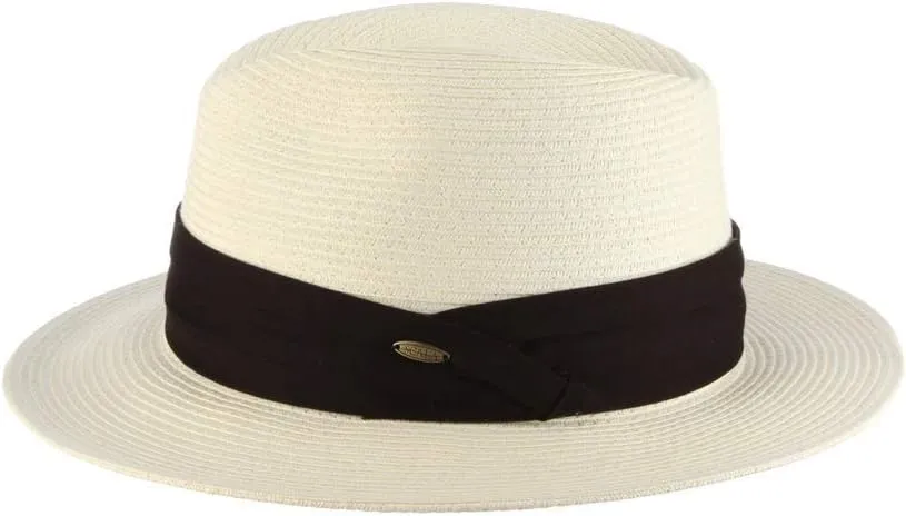 Scala Men's Paper Braid Safari Hat with Black Band