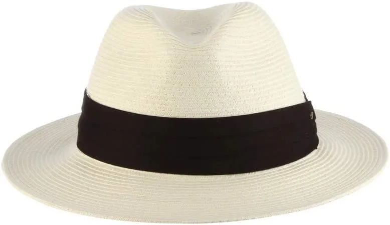 Scala Men's Paper Braid Safari Hat with Black Band