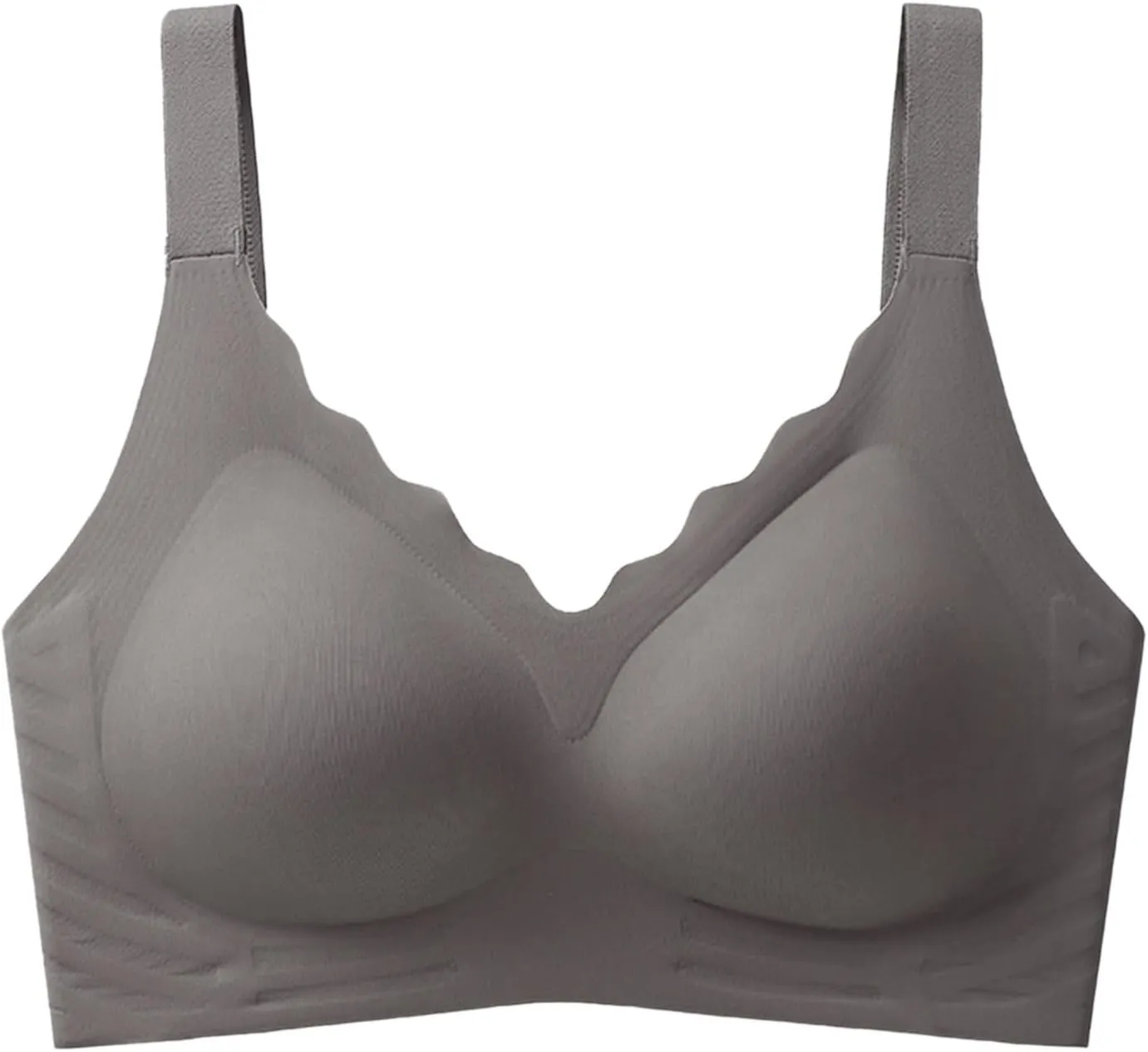 Scalloped Womens Bras No Underwire Wireless Seamless Bra Push Up Bralette Full Coverage Comfort Raceback Everyday Bra