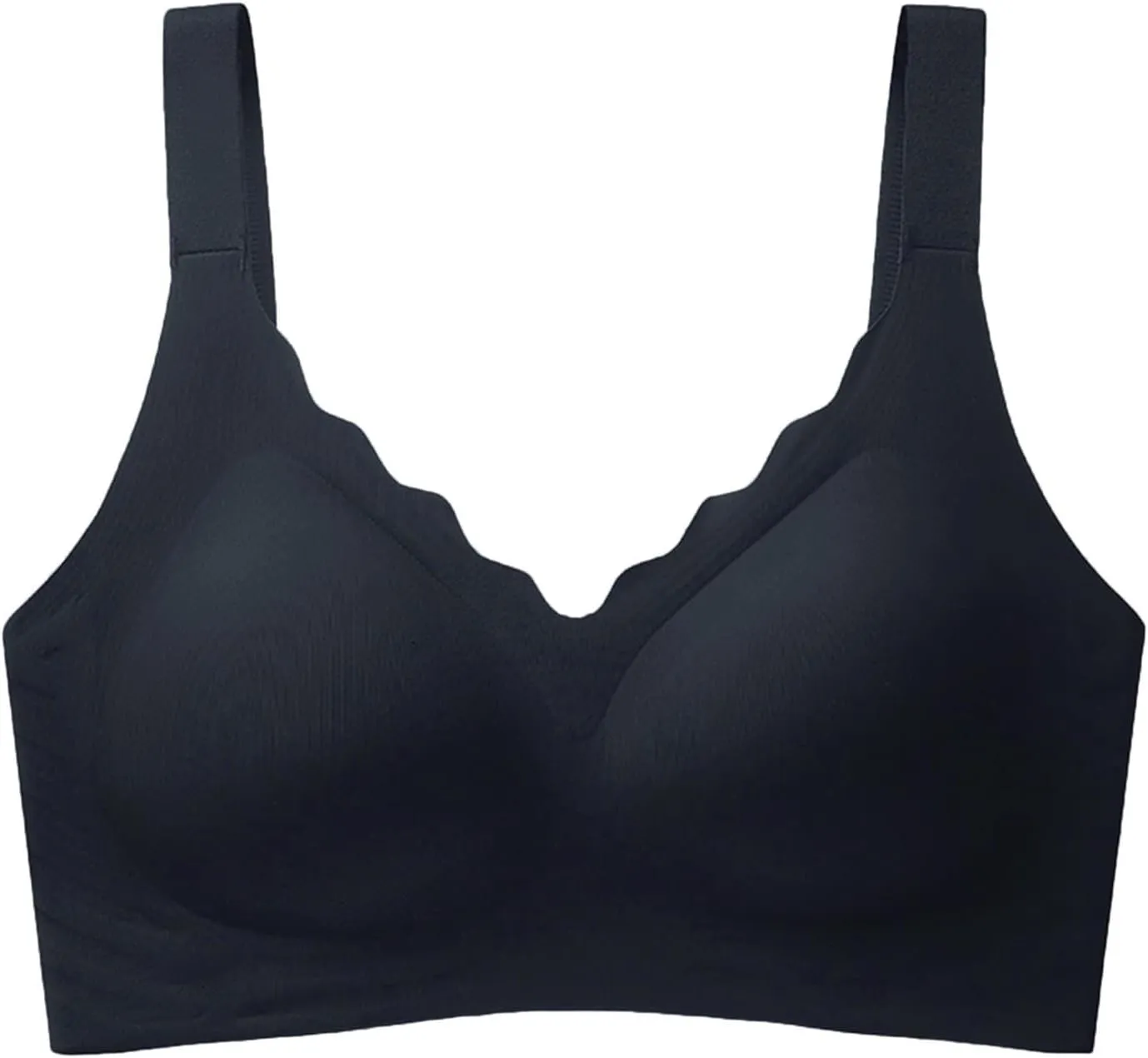 Scalloped Womens Bras No Underwire Wireless Seamless Bra Push Up Bralette Full Coverage Comfort Raceback Everyday Bra