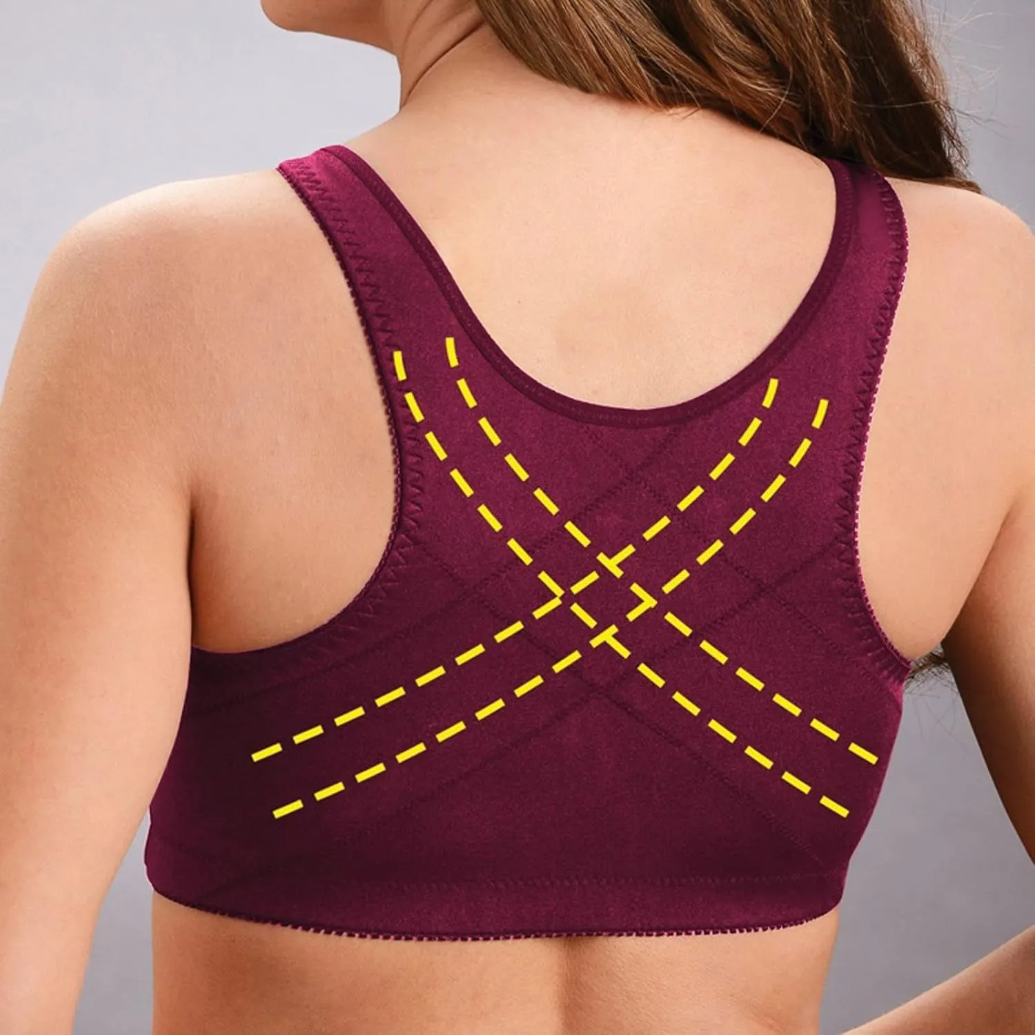 Seamless Bras for Women Front Closure No Underwire Bras Lace Mesh Breathable Push Up Bralette Convenient Comfort Bra