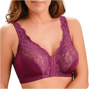 Seamless Bras for Women Front Closure No Underwire Bras Lace Mesh Breathable Push Up Bralette Convenient Comfort Bra