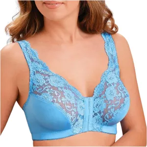 Seamless Bras for Women Front Closure No Underwire Bras Lace Mesh Breathable Push Up Bralette Convenient Comfort Bra