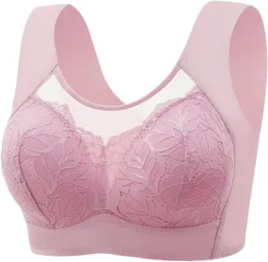 Seamless Lace Bras for Women Wirefree Posture Correction Bralette Plus Size Sports Bra No Underwire Gathered Bralette
